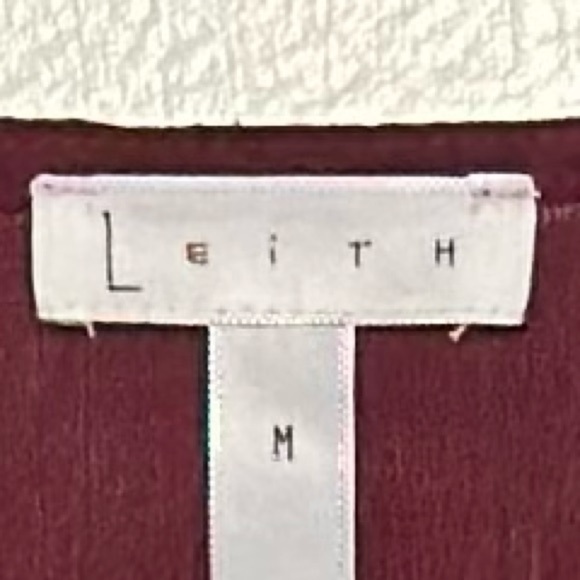 LEITH Silky Blouse in Burgundy MED Peplum Long Sleeve Top - Picture 4 of 6